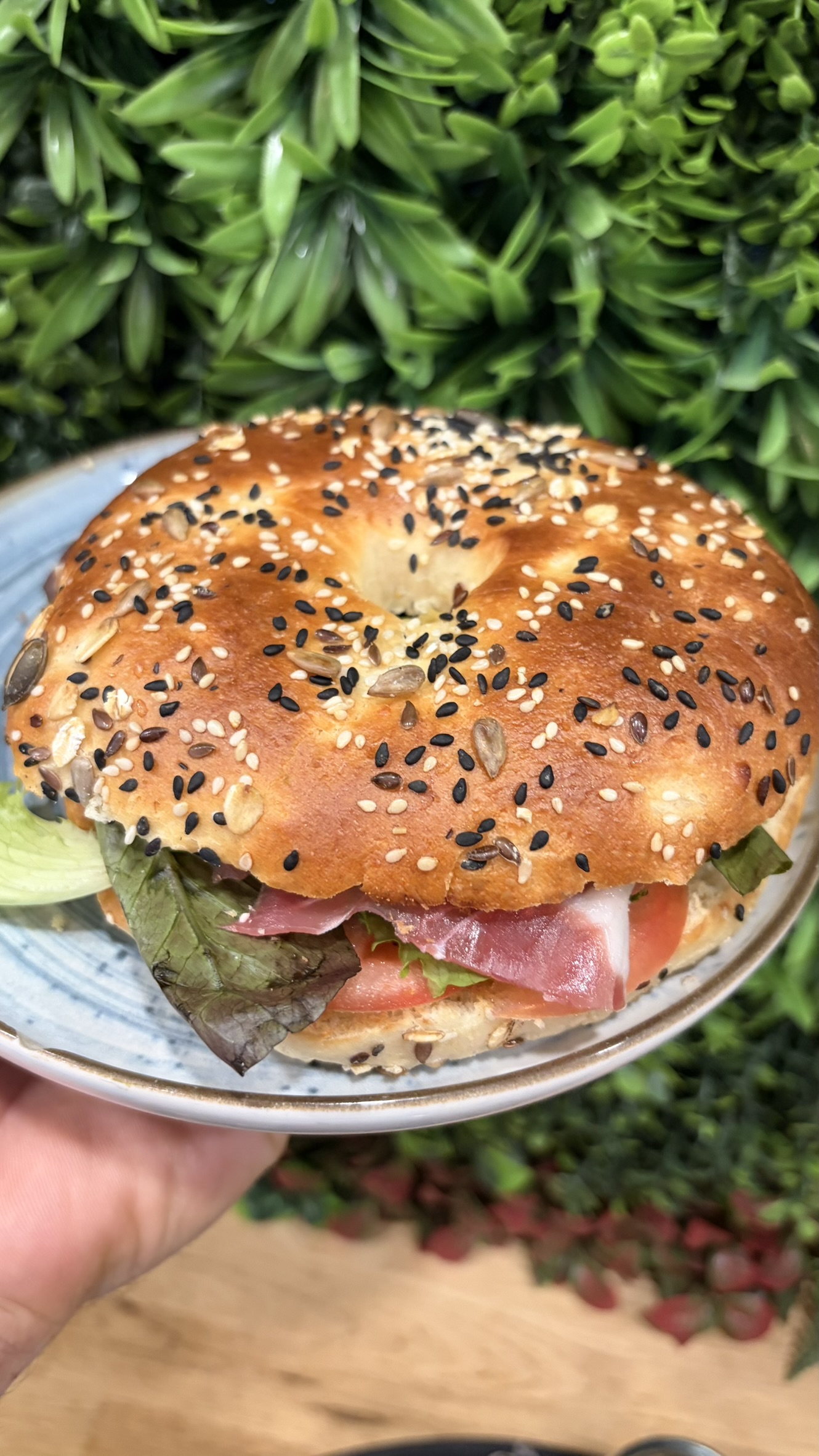 Bagel artesano con semillas